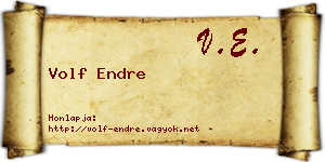 Volf Endre névjegykártya
